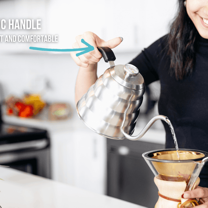 Pour Over Gooseneck Coffee Kettle with Thermometer by Barista Warrior - Vysn