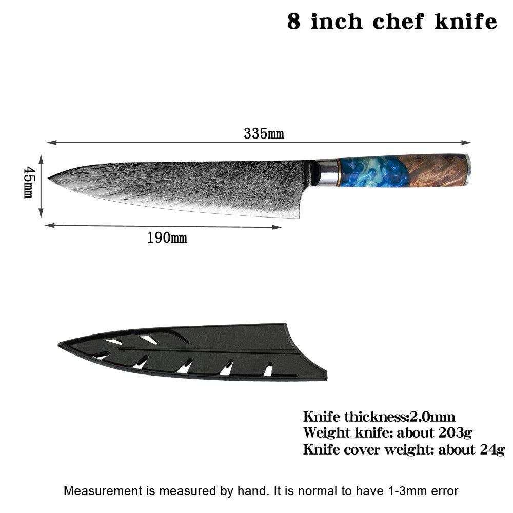 PREORDER: Eight Piece VG-10 Japanese Steel Kitchen Knife Set by Vintage Gentlemen - Vysn