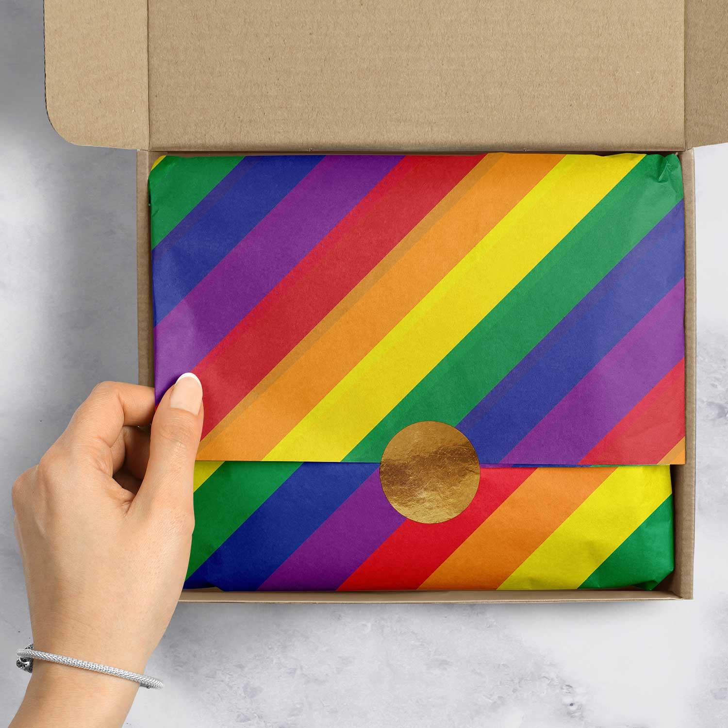 Rainbow Stripe 20" x 30" Gift Tissue Paper by Present Paper - Vysn