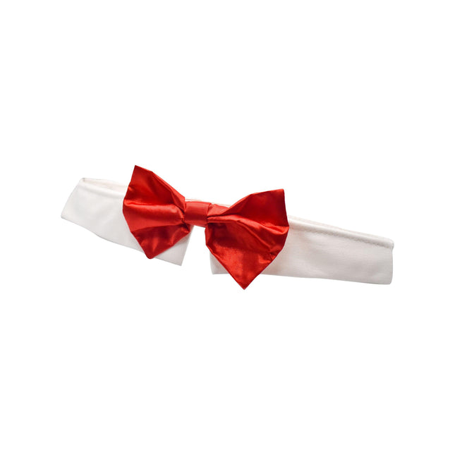 Red Satin Dog Bow Tie by Uptown Pups - Vysn