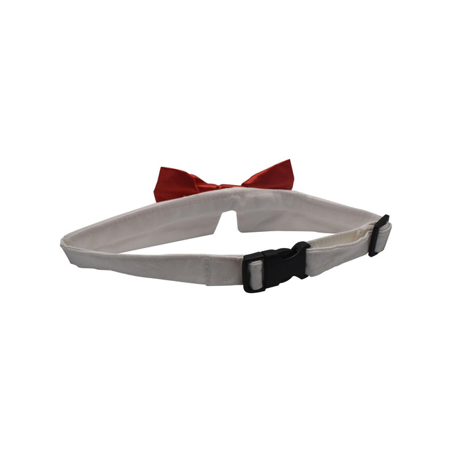 Red Satin Dog Bow Tie by Uptown Pups - Vysn
