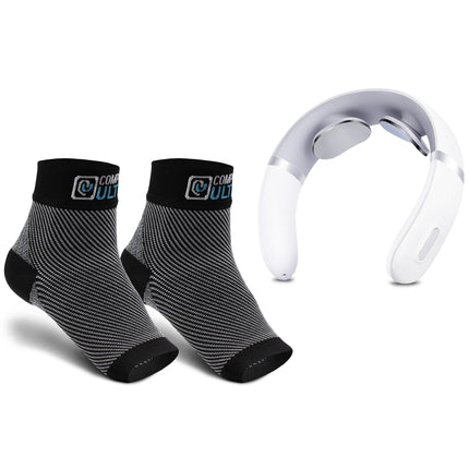 RelaxUltima Portable TENS Neck Massager & CompressUltima Compression Socks Bundle - VYSN