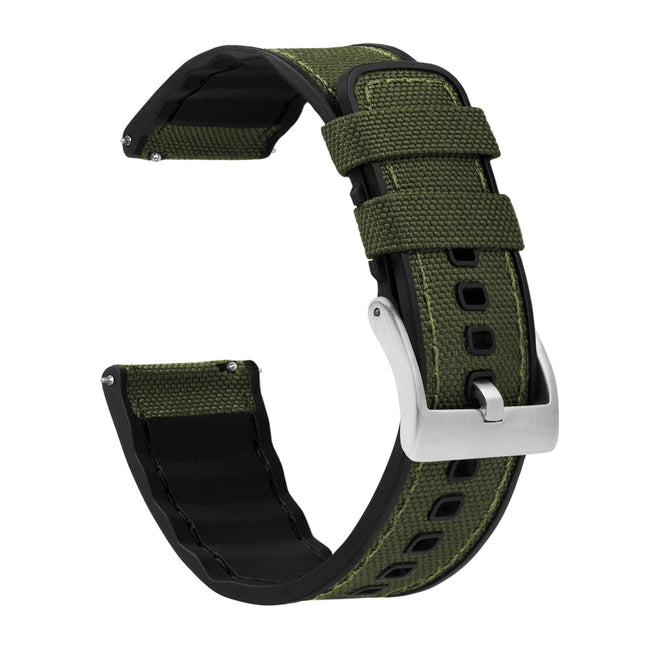 Samsung Galaxy Watch | Cordura Fabric & Silicone Hybrid | Army Green by Barton Watch Bands - Vysn