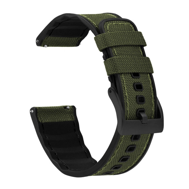 Samsung Galaxy Watch | Cordura Fabric & Silicone Hybrid | Army Green by Barton Watch Bands - Vysn