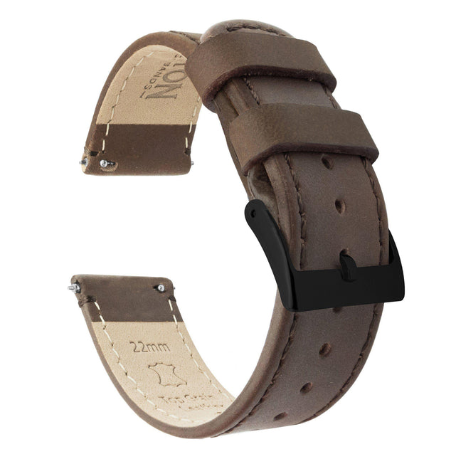 Samsung Galaxy Watch | Saddle Brown Leather & Stitching by Barton Watch Bands - Vysn