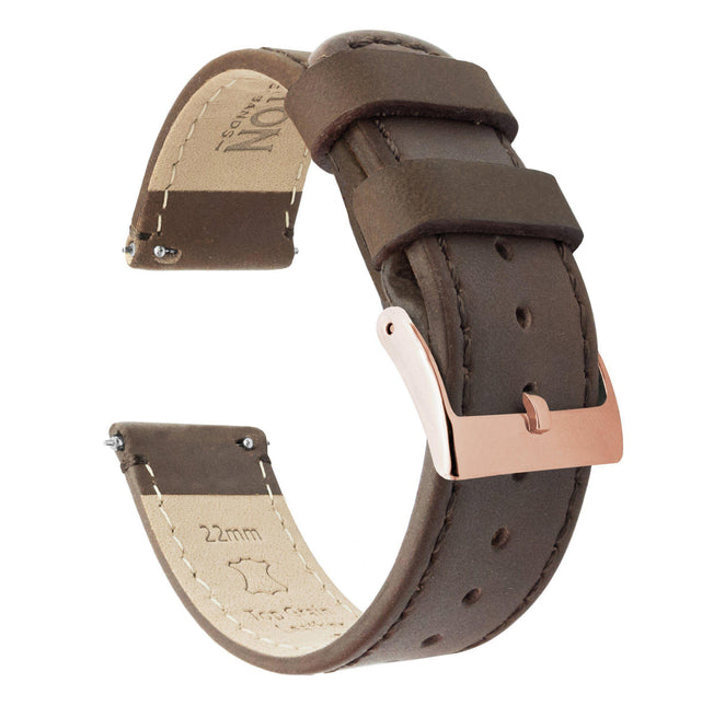 Samsung Galaxy Watch | Saddle Brown Leather & Stitching by Barton Watch Bands - Vysn