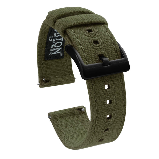 Samsung Galaxy Watch3 | Army Green Canvas by Barton Watch Bands - Vysn