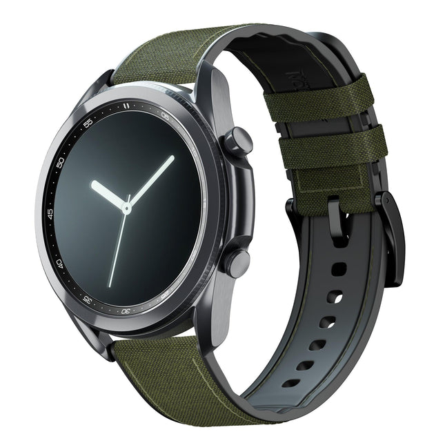 Samsung Galaxy Watch3 | Cordura Fabric & Silicone Hybrid | Army Green by Barton Watch Bands - Vysn