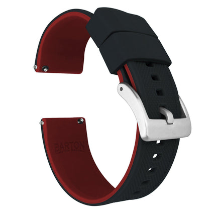 Samsung Galaxy Watch3 | Elite Silicone | Black Top / Crimson Red Bottom by Barton Watch Bands - Vysn