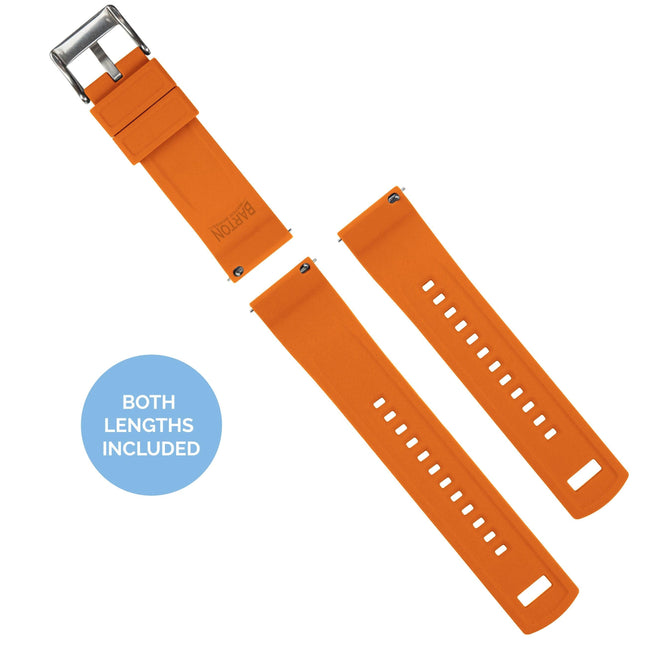 Samsung Galaxy Watch3 | Elite Silicone | Black Top / Pumpkin Orange Bottom by Barton Watch Bands - Vysn