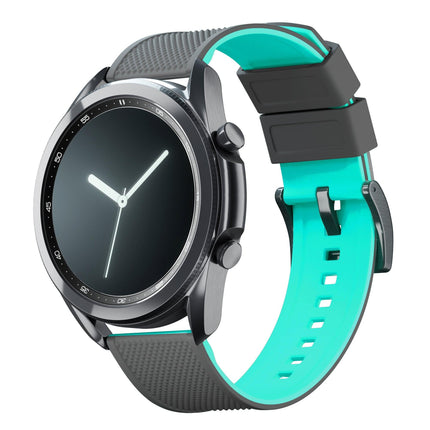 Samsung Galaxy Watch3 | Elite Silicone | Smoke Grey Top / Mint Green Bottom by Barton Watch Bands - Vysn