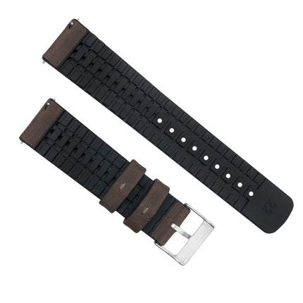 Samsung Galaxy Watch3 | Leather and Rubber Hybrid | Smoke Brown by Barton Watch Bands - Vysn