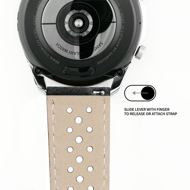 Samsung Galaxy Watch3 | Racing Horween Leather | Caramel Brown & Linen Stitch by Barton Watch Bands - Vysn