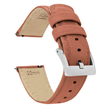 Samsung Galaxy Watch3 | Sailcloth Quick Release | Copper Orange by Barton Watch Bands - Vysn