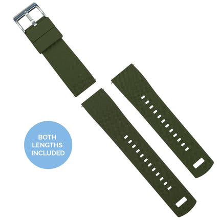 Samsung Galaxy Watch4 | Elite Silicone | Army Green Top / Black Bottom by Barton Watch Bands - Vysn