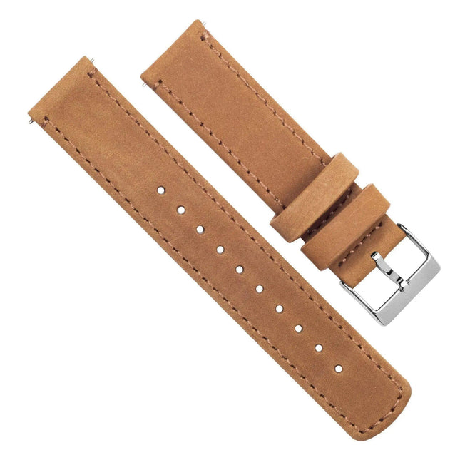 Samsung Galaxy Watch4 | Gingerbread Brown Leather & Stitching by Barton Watch Bands - Vysn