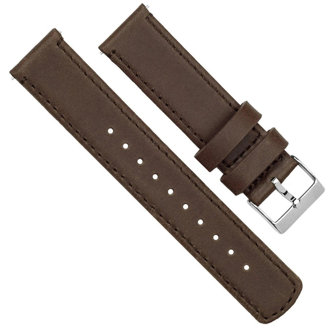 Samsung Galaxy Watch4 | Saddle Brown Leather & Stitching by Barton Watch Bands - Vysn