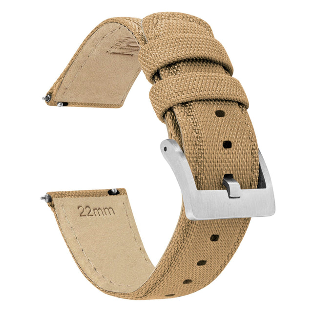 Samsung Galaxy Watch4 | Sailcloth Quick Release | Khaki Tan by Barton Watch Bands - Vysn