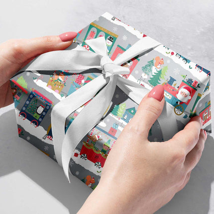 Santa's Train Christmas Gift Wrap by Present Paper - Vysn