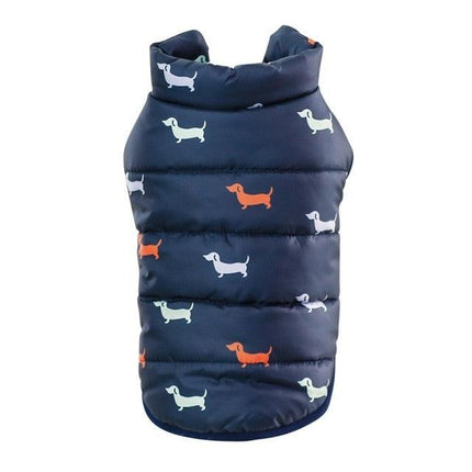 Sausage Dog Print Winter Vest (Size chart avaiable) by Dach Everywhere - Vysn