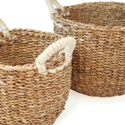 Savar Basket with White Handle by KORISSA - Vysn