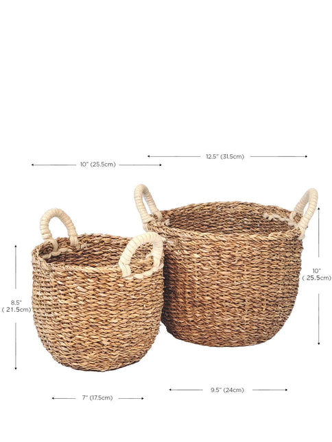 Savar Basket with White Handle by KORISSA - Vysn