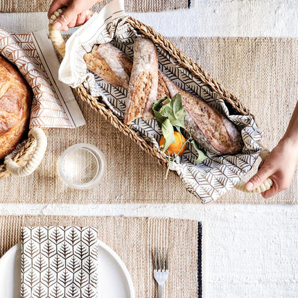 Savar Bread Basket with White Handle by KORISSA - Vysn