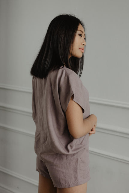 Short sleeve pajama set CLOUD NINE by AmourLinen - Vysn