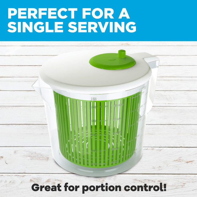 Single Serve Small Salad Spinner - Mini Prep Lettuce Spinner and Dryer With Measuring Cup - Collander with Fruit and Vegetable Washing Basket Bowl - Great Fruit and Vegetable Washer By Cooler Kitchen by Cooler Kitchen - Vysn