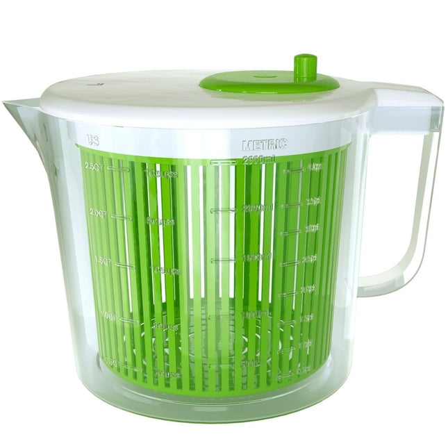 Single Serve Small Salad Spinner - Mini Prep Lettuce Spinner and Dryer With Measuring Cup - Collander with Fruit and Vegetable Washing Basket Bowl - Great Fruit and Vegetable Washer By Cooler Kitchen by Cooler Kitchen - Vysn