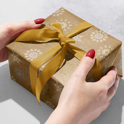 Snowflake Sky Kraft Christmas Gift Wrap by Present Paper - Vysn