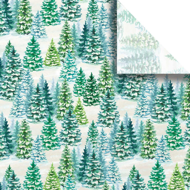 Snowy Trees 20" x 30" Christmas Gift Tissue Paper by Present Paper - Vysn
