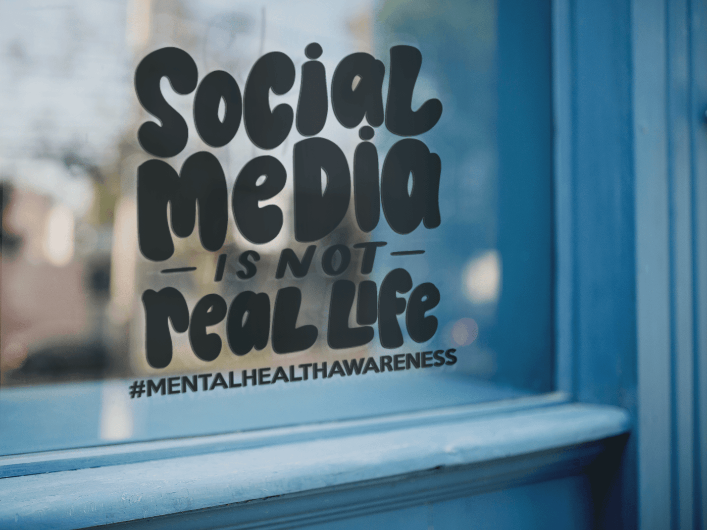 Social Media Is Not Real Life Mental Health Awareness Sticker by WinsterCreations™ Official Store - Vysn