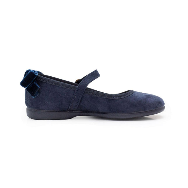 Suede Mary Janes with Velvet Bow in Navy by childrenchic - Vysn