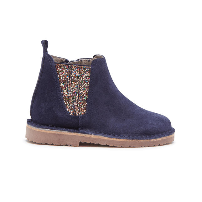 Suede Multi Sparkles Chelsea Boots in Navy by childrenchic - Vysn