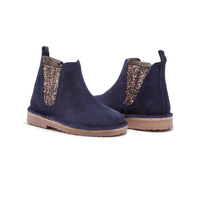 Suede Multi Sparkles Chelsea Boots in Navy by childrenchic - Vysn