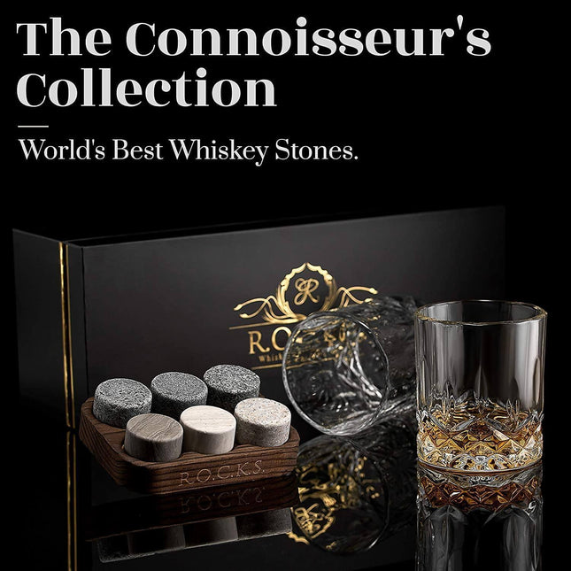 The Connoisseur's Set - Signature Glass Edition by R.O.C.K.S. Whiskey Chilling Stones - Vysn