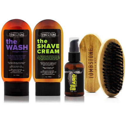 The Tamed Beard Ultra Beard Care Set - The Wash, The Shave Cream, The Beard, & The Beard Brush - VYSN