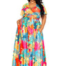 Tropical floral maxi skirt & top set - Vysn