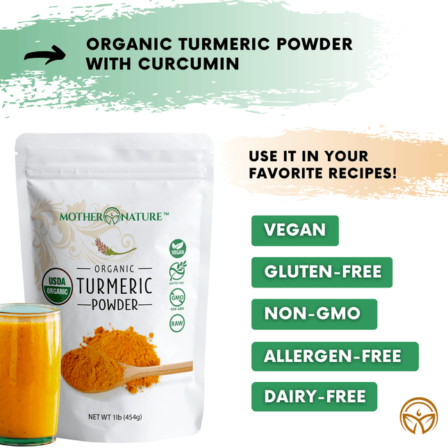 Turmeric Curcumin Powder by Mother Nature Organics - Vysn
