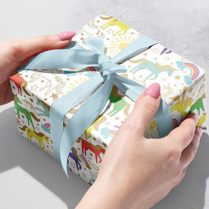 Unicorns Birthday Gift Wrap by Present Paper - Vysn