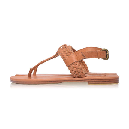 Venetian T-strap Leather Sandals by ELF - Vysn