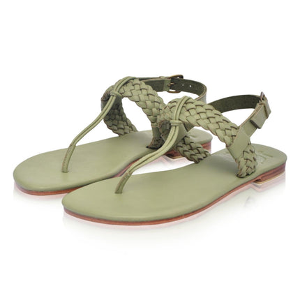 Venetian T-strap Leather Sandals by ELF - Vysn