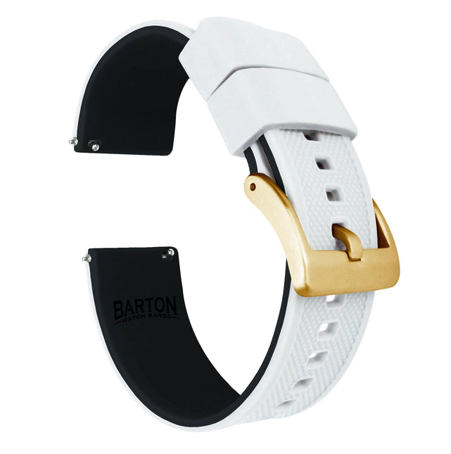 White Top / Black Bottom | Elite Silicone by Barton Watch Bands - Vysn