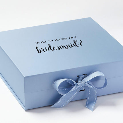 Will You Be My bridesmaid? Proposal Box Light Blue - No Border by Tshirt Unlimited - Vysn