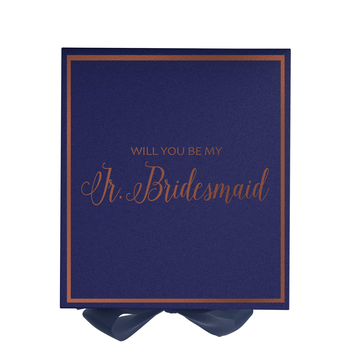 Will You Be My Jr Bridesmaid? Proposal Box Navy - Border by Tshirt Unlimited - Vysn