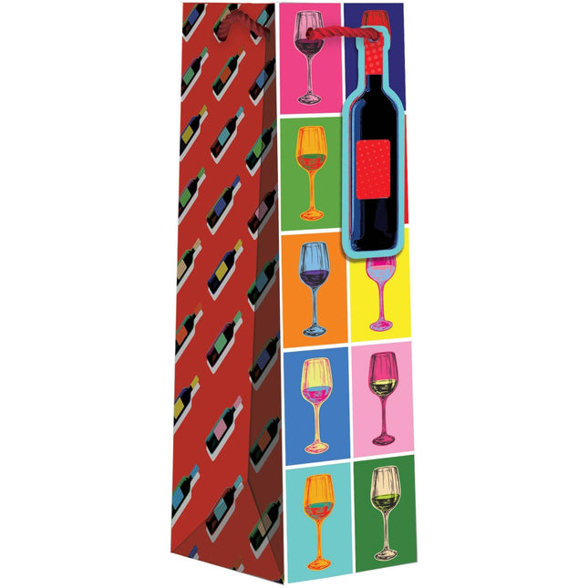 Wine Bottle Gift Bags, Wine Glasses by Present Paper - Vysn