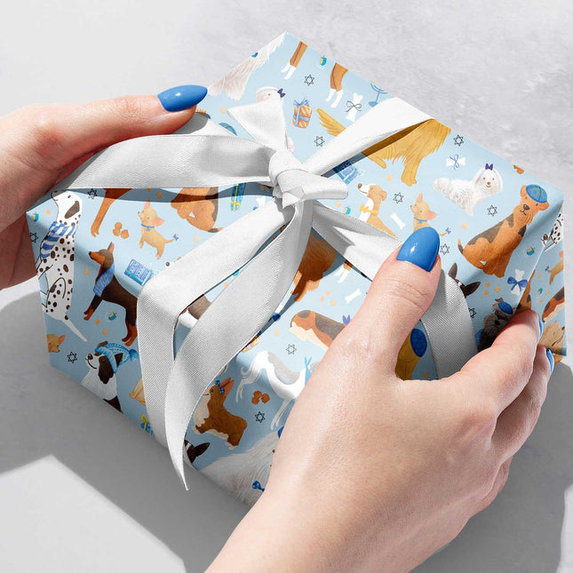 Yamaka Dog Hanukkah Gift Wrap by Present Paper - Vysn